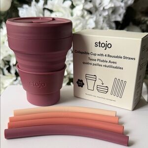 Stojo Collapsible Cup with Reusable Straws